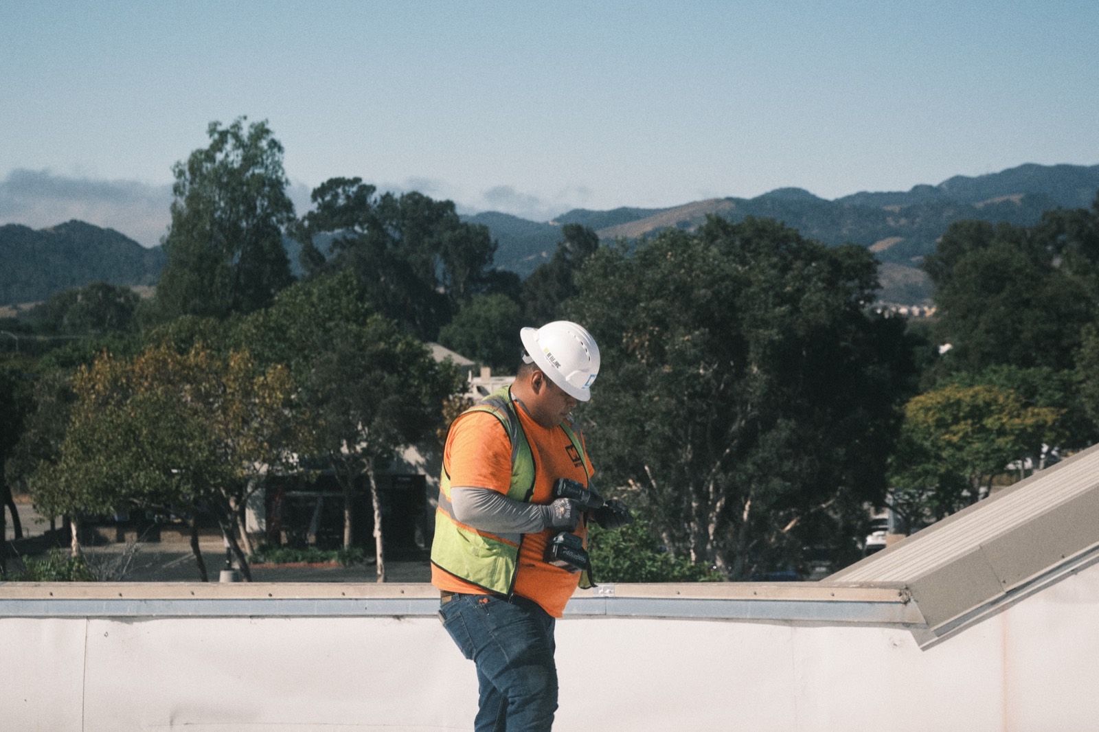 MYNT crew setting racking on a California solar project
